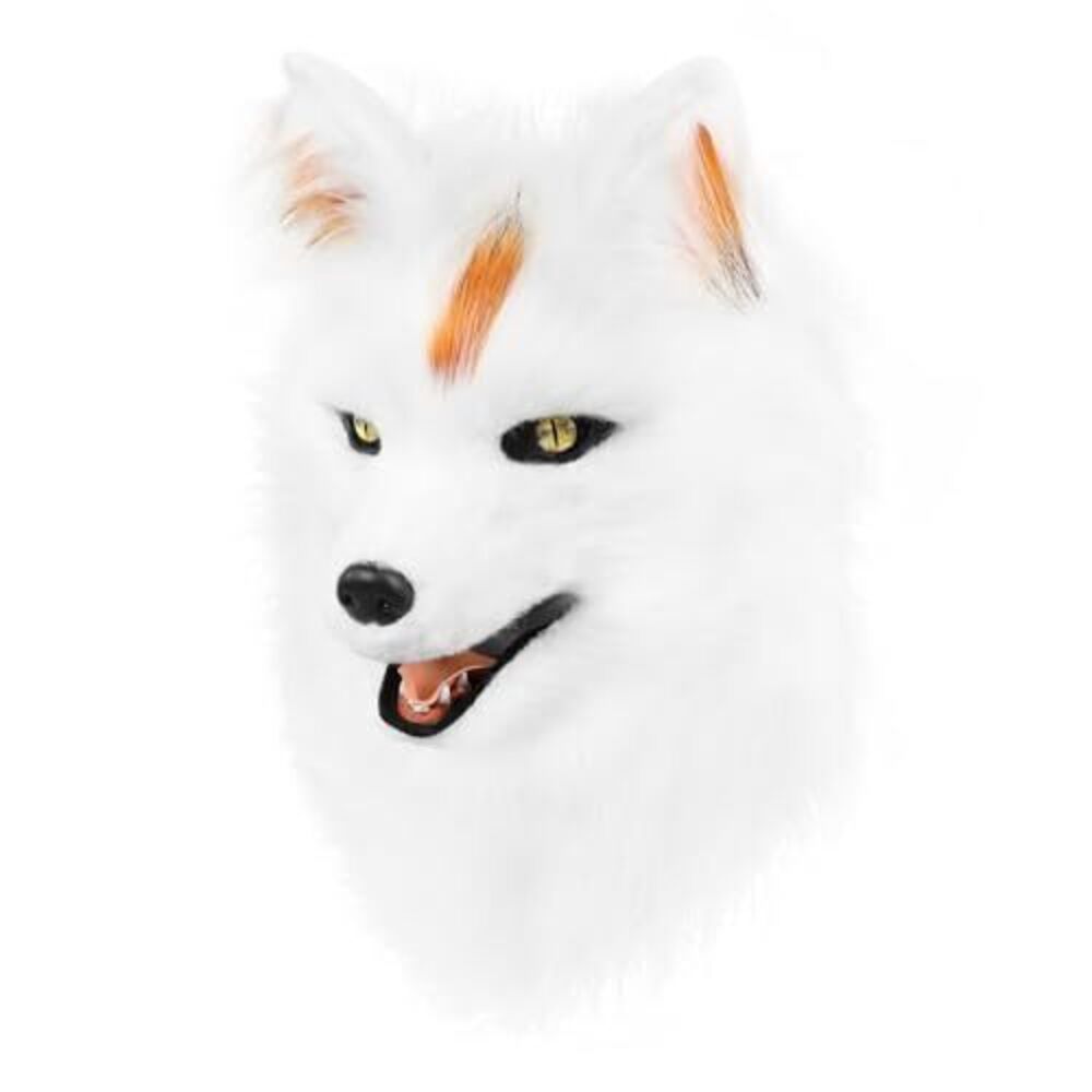 7537 Furry Dog Mask Animal Full Head Wolf Fox Realistic Masks for Halloween
